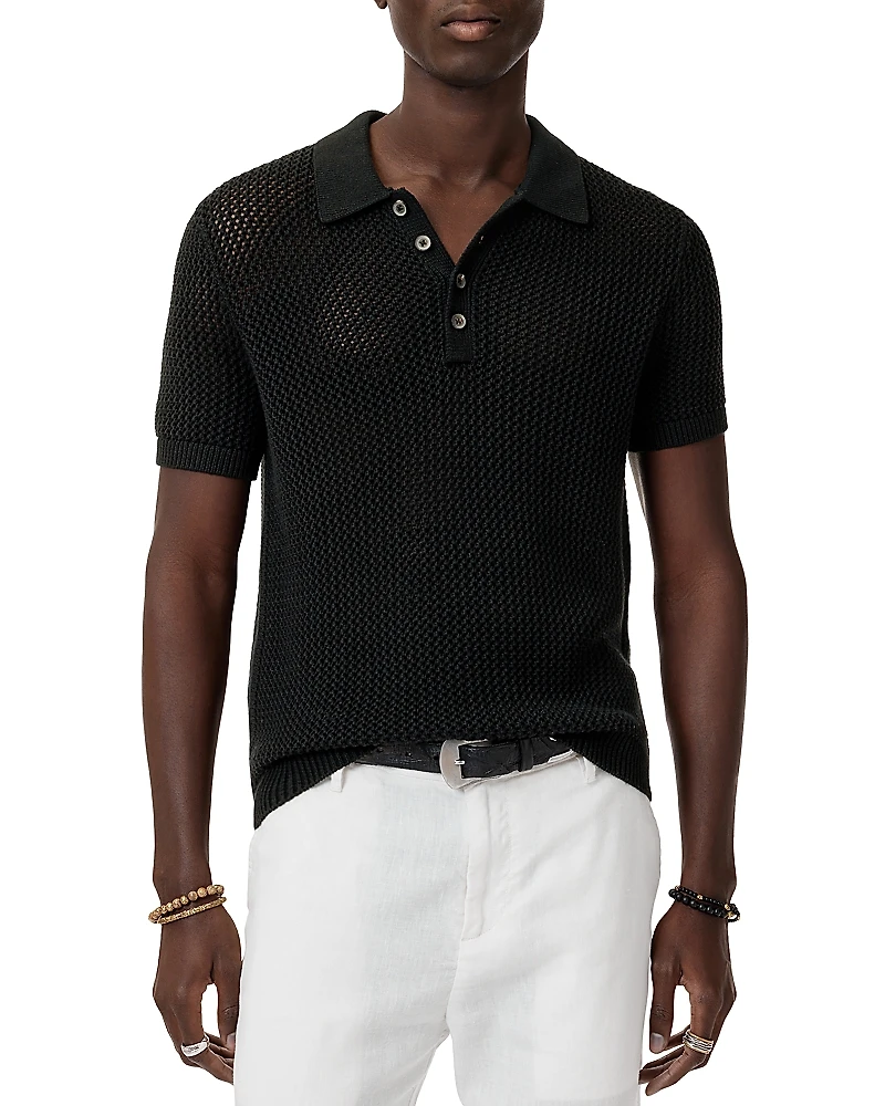 John Varvatos Tapia Wool and Linen Polo Shirt