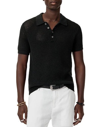 John Varvatos Tapia Wool and Linen Polo Shirt