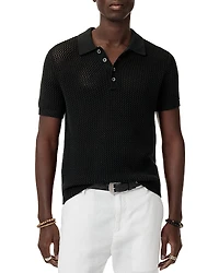 John Varvatos Tapia Wool and Linen Polo Shirt