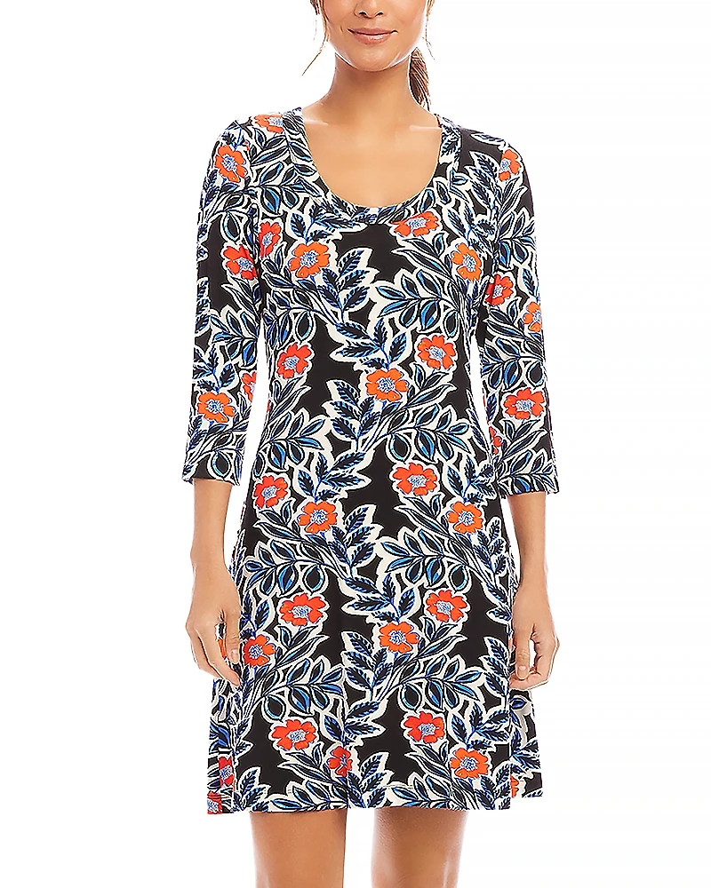 Karen Kane Three Quarter Sleeve A Line Dress