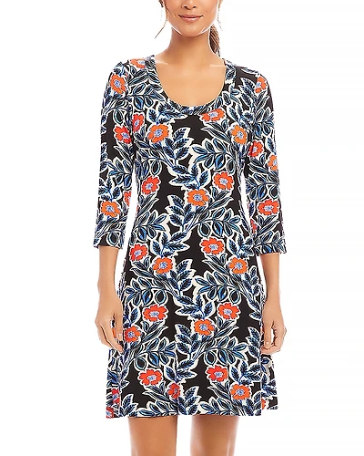 Karen Kane Three Quarter Sleeve A Line Dress