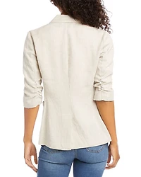 Ruched Sleeve Linen Jacket