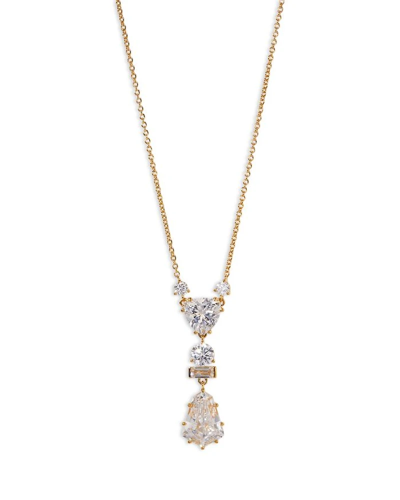 Luxor Kite Cubic Zirconia Drop Necklace, 16"-18"