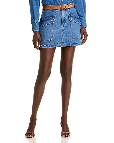 Utility Denim Mini Skirt - Exclusive