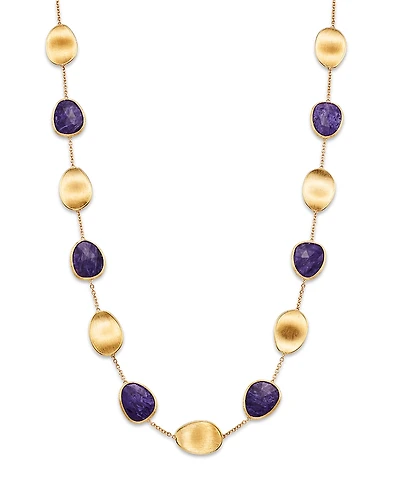 Marco Bicego 18K Yellow Gold Lunaria Color Charoite Collar Necklace, 17