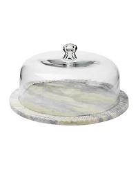 Gauri Kohli Blinq Green Onyx Serving Board with Cloche