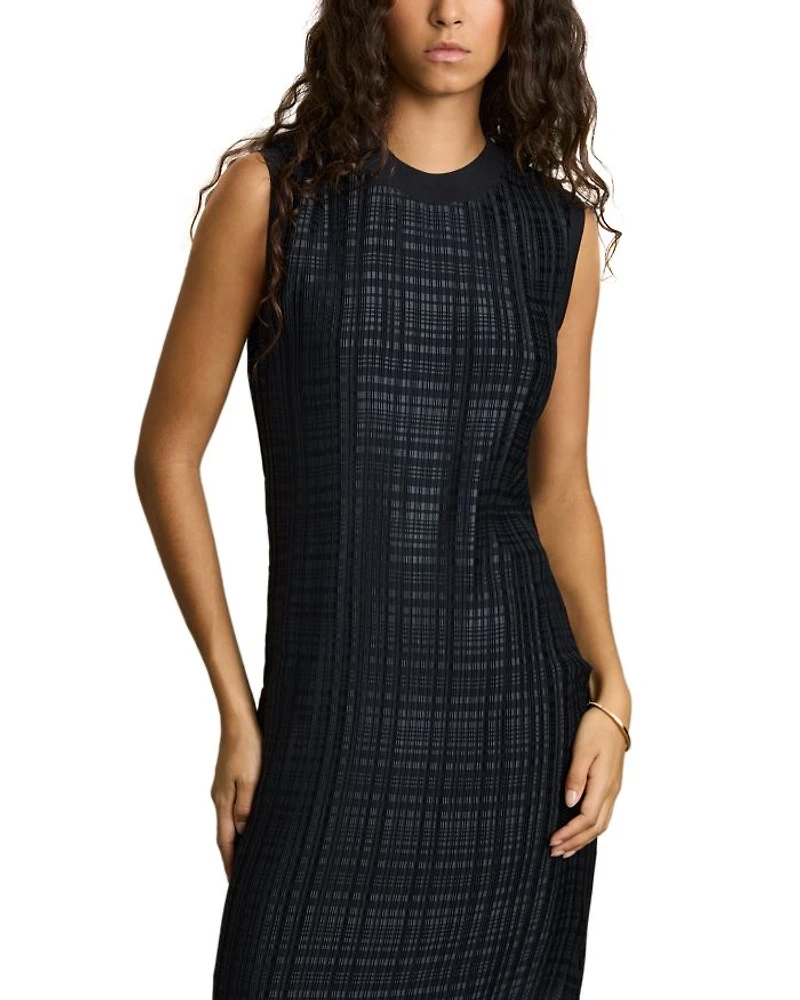Pleated Column Dress