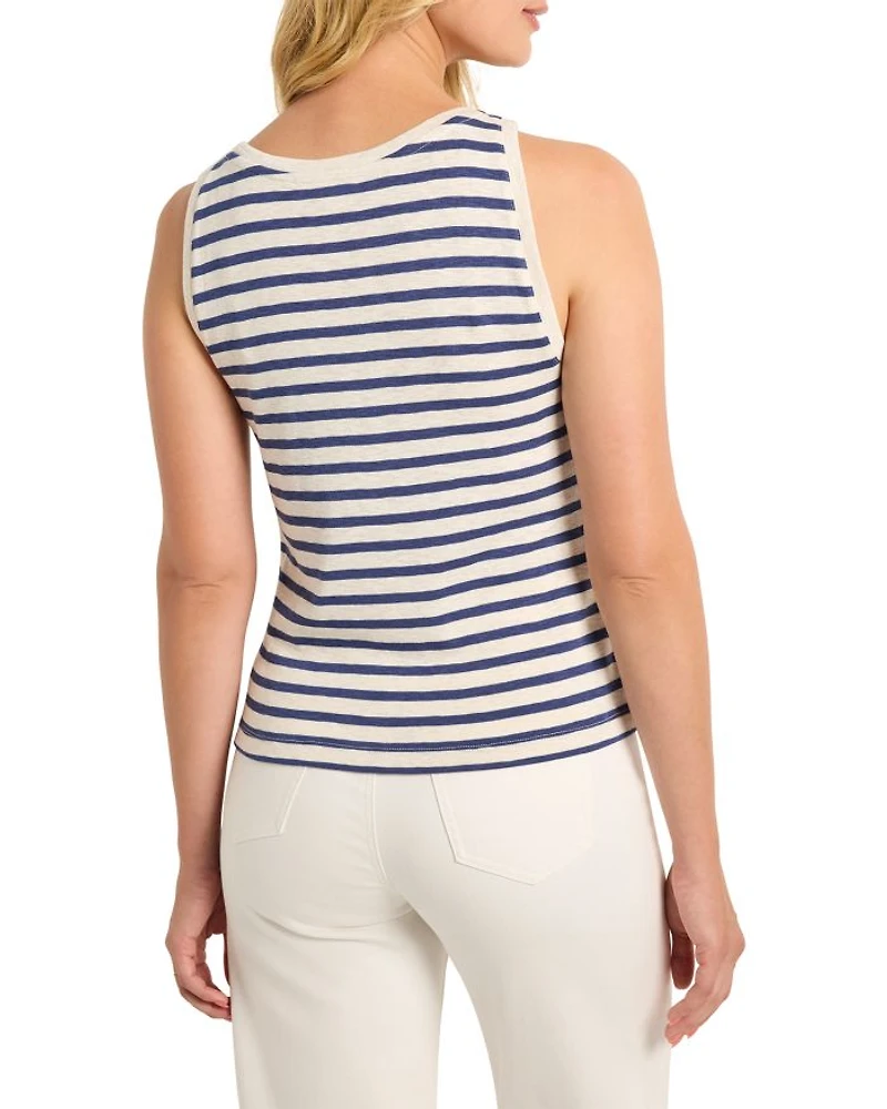 Striped Boat Neck Tank Top