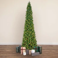 14' Artificial Slim Green Mountain Pine Christmas Tree with 1600 Warm White LED Lights and 4660 Branches
