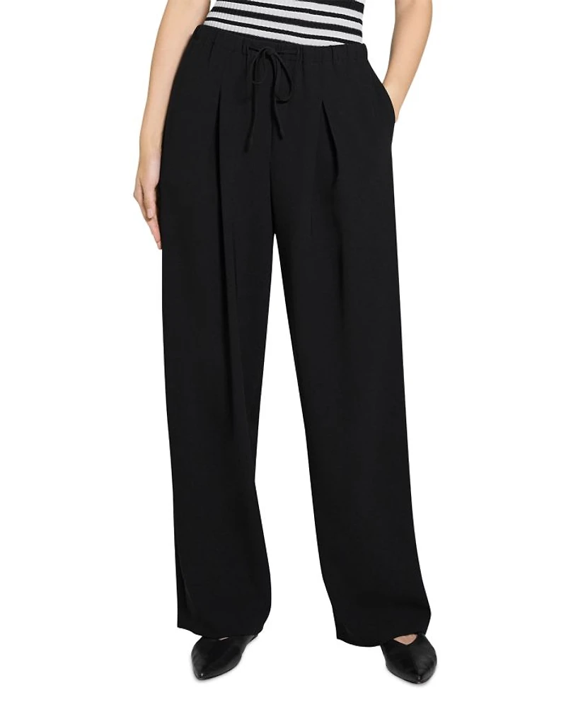 Pleated Drawstring Pants