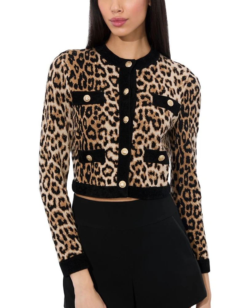 Claira Leopard Print Cardigan