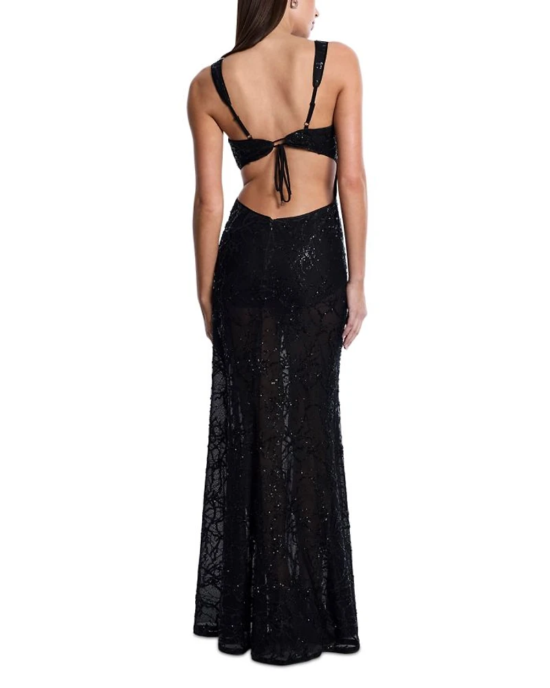 Embellished Cutout Gown