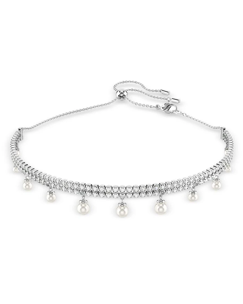 Ariana Grande Imitation Pearl & Crystal Dangle Choker Necklace, 11.75-16.5"