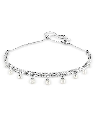Ariana Grande Imitation Pearl & Crystal Dangle Choker Necklace, 11.75-16.5"
