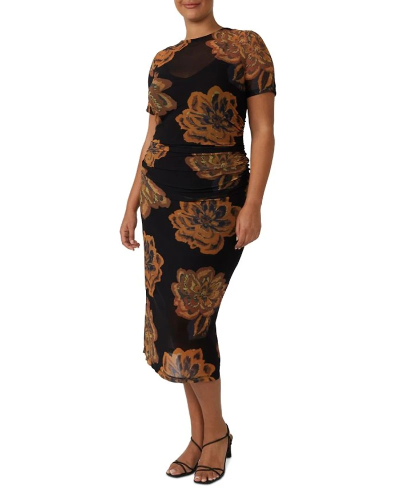 Glow Horizon Mesh Midi Dress