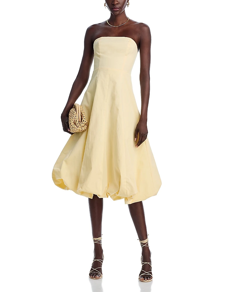 Aqua Strapless Midi Bubble Dress - Exclusive