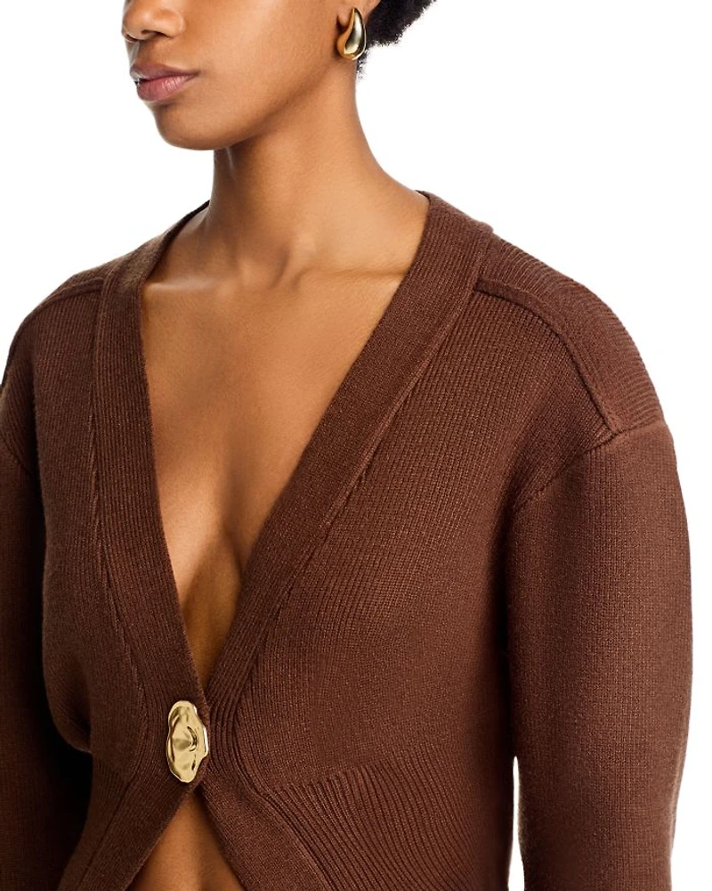Balloon Sleeve Cardigan Sweater