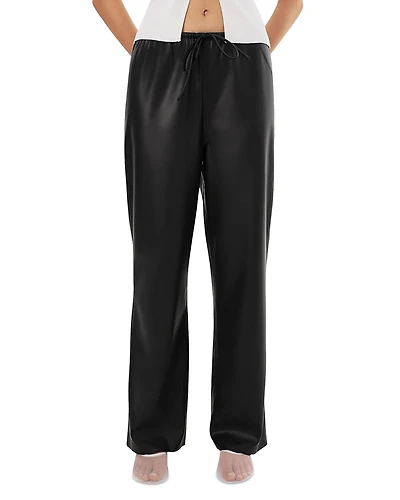 Lamarque Faith Faux Leather Wide Leg High Waisted Pants