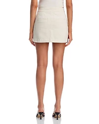 Button Front Mini Skirt