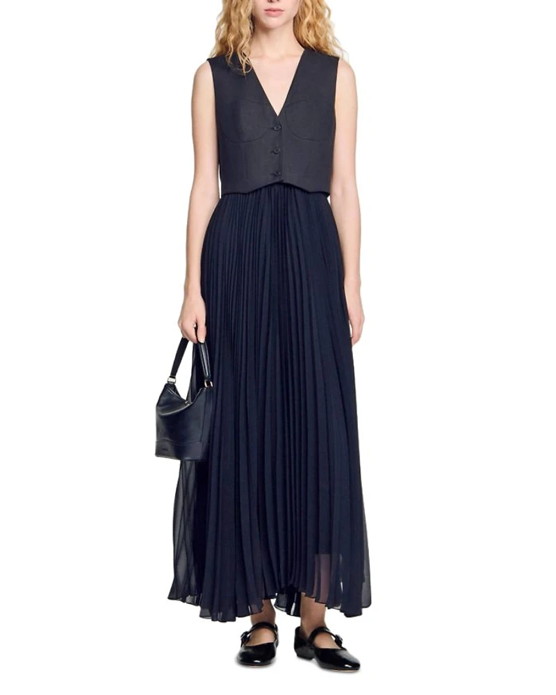 Pleated Maxi Dress