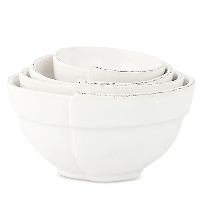 Vietri Lastra White Assorted Prepping Bowls, Set of 4