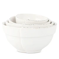 Vietri Lastra White Assorted Prepping Bowls, Set of 4