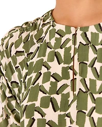 Petites Abstract Squares Midi Dress