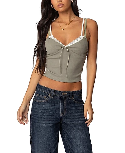 Edikted Lacey Layered Tank Top