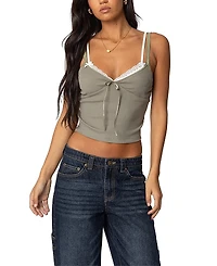 Edikted Lacey Layered Tank Top