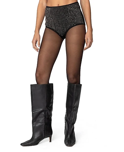 Edikted Rhinestone Micro Shorts