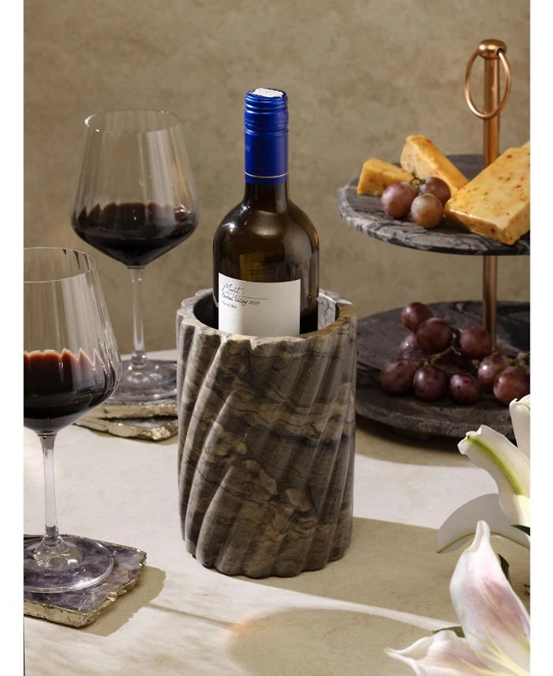 Taraz White Marble Wine Cooler