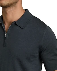 Maxwell Short Sleeve Half Zip Merino Wool Polo