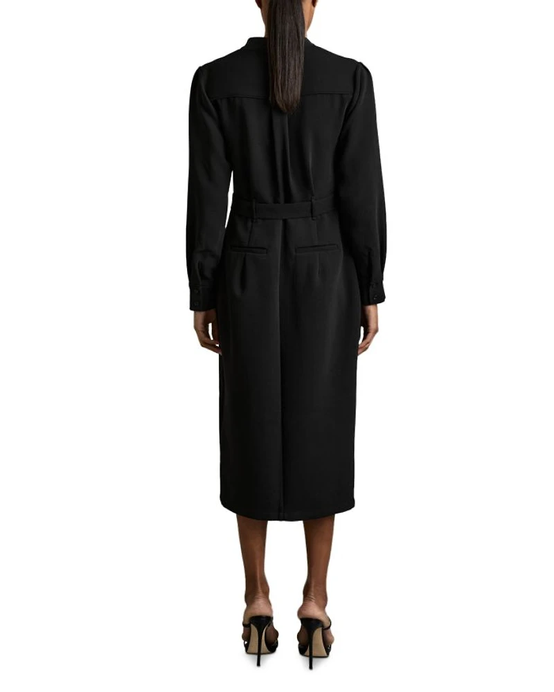 Belted Long Sleeve Shirt Dress