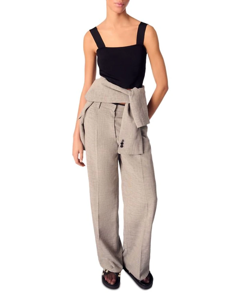 Straight Leg Suit Pants