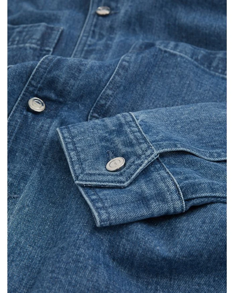 Tore Long Sleeve Denim Overshirt