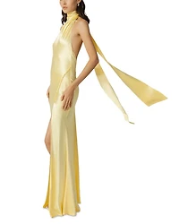 Penelope Satin Halter Neck Gown