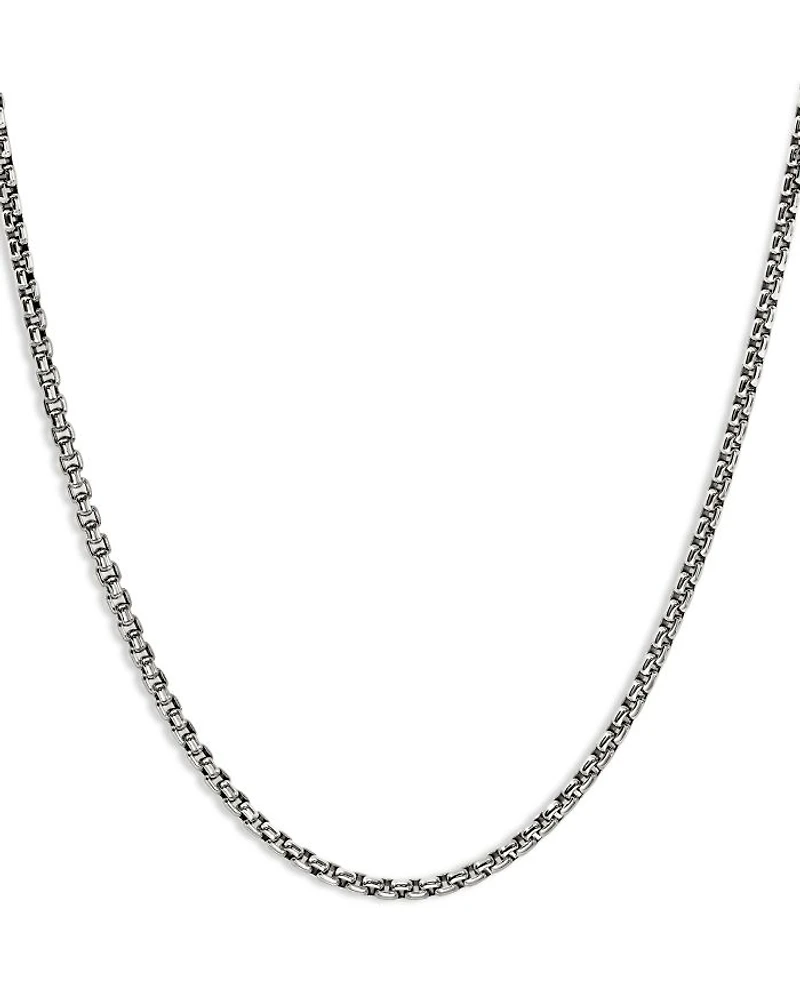Sterling Silver Chain Box Link Necklace