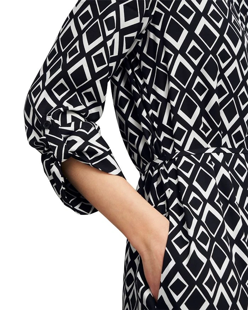 Cali Printed Button Front Dress