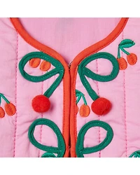 Girls' Cherries Embroidered Quilted Jacket - Baby