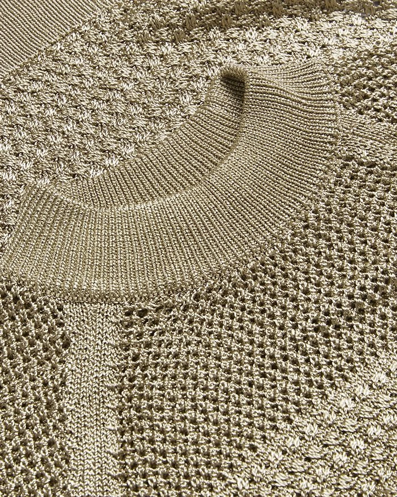 Abaly Metallic Knit Top