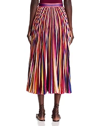 Diagonal Stripes Multicolor Midi Skirt