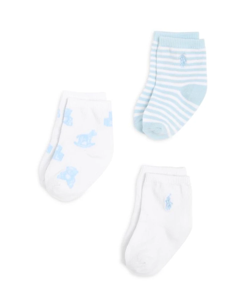 Essential Tossed Bear Socks, Pack of 3 - Baby