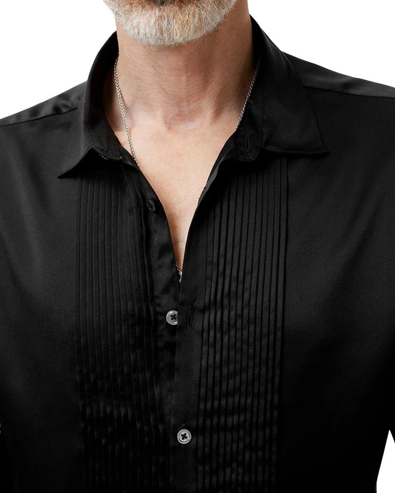 Silk Pleated Front Shirt