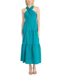Donna Morgan Halter Tiered Maxi Dress