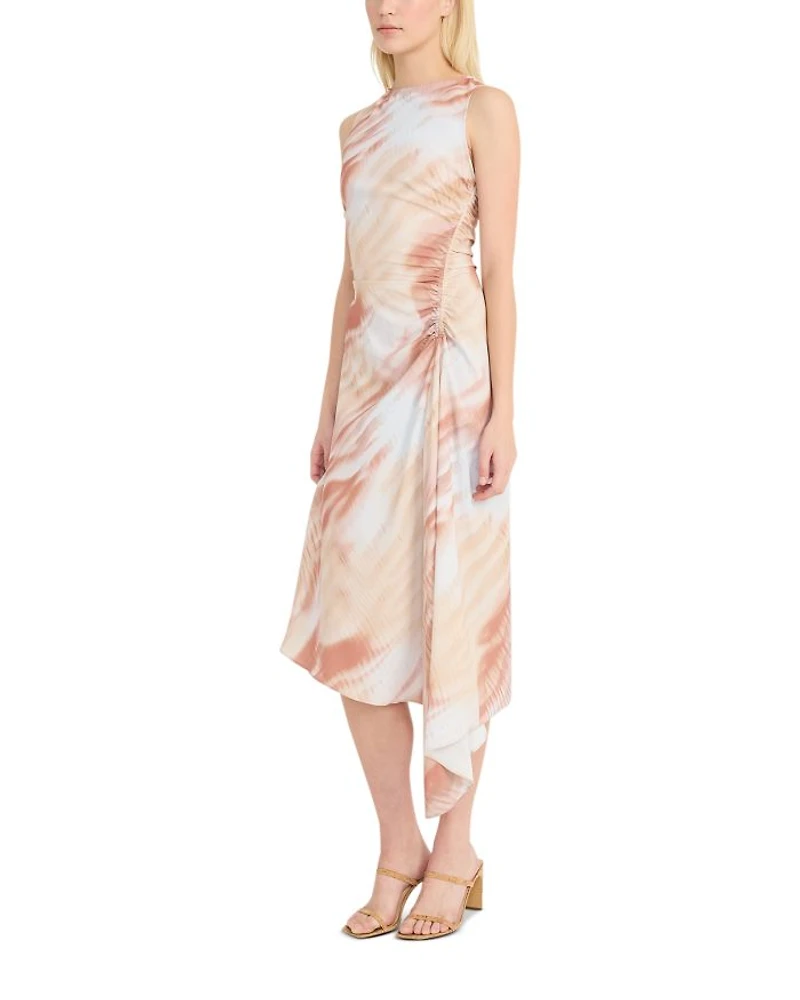 Printed Asymmetric Midi Dress