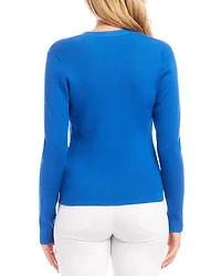 Ribbed V Neck Cardigan Sweater