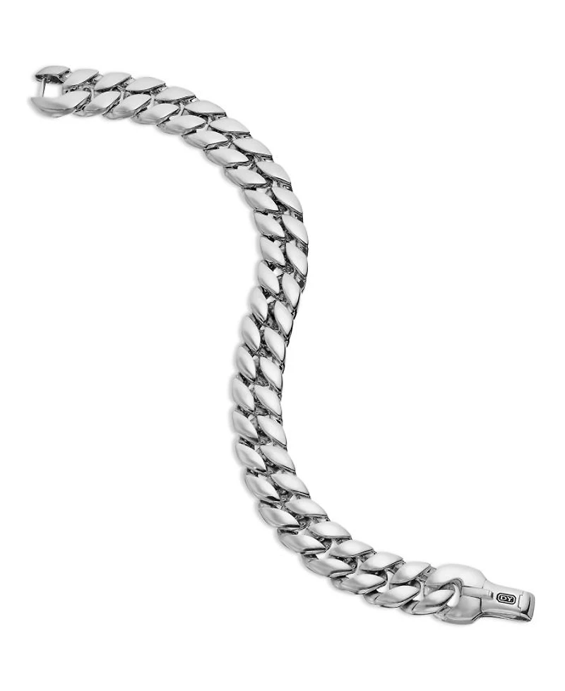 Men's Curb Chain Bracelet Sterling Silver, 11.5mm