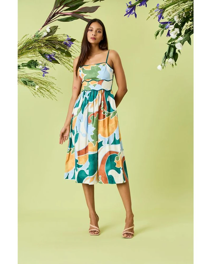 Waistband Midi Dress