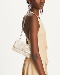 Mini Kira Woven Canvas Flap Bag