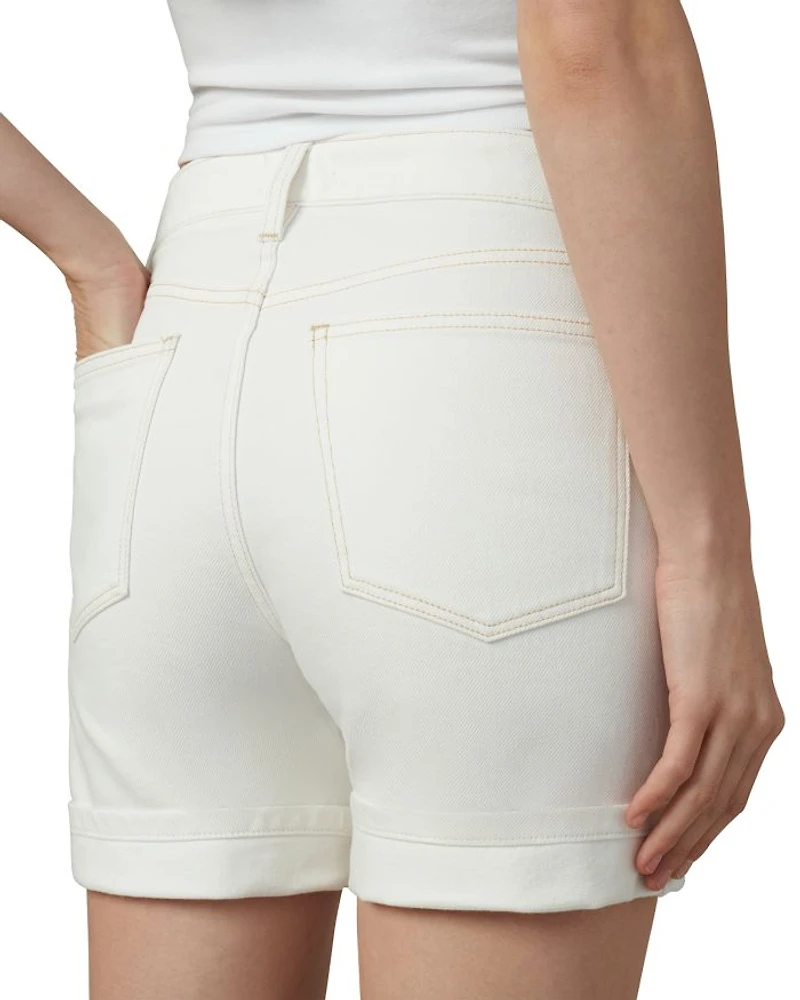 The Joey High Rise Cuffed Jean Shorts Milk